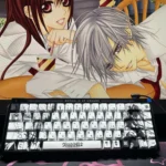 Eternal Elegance Vampire Knight PBT keycap set showcased, featuring unique side-engraved legends. The dark romantic, gothic aesthetic makes your setup upgraded.