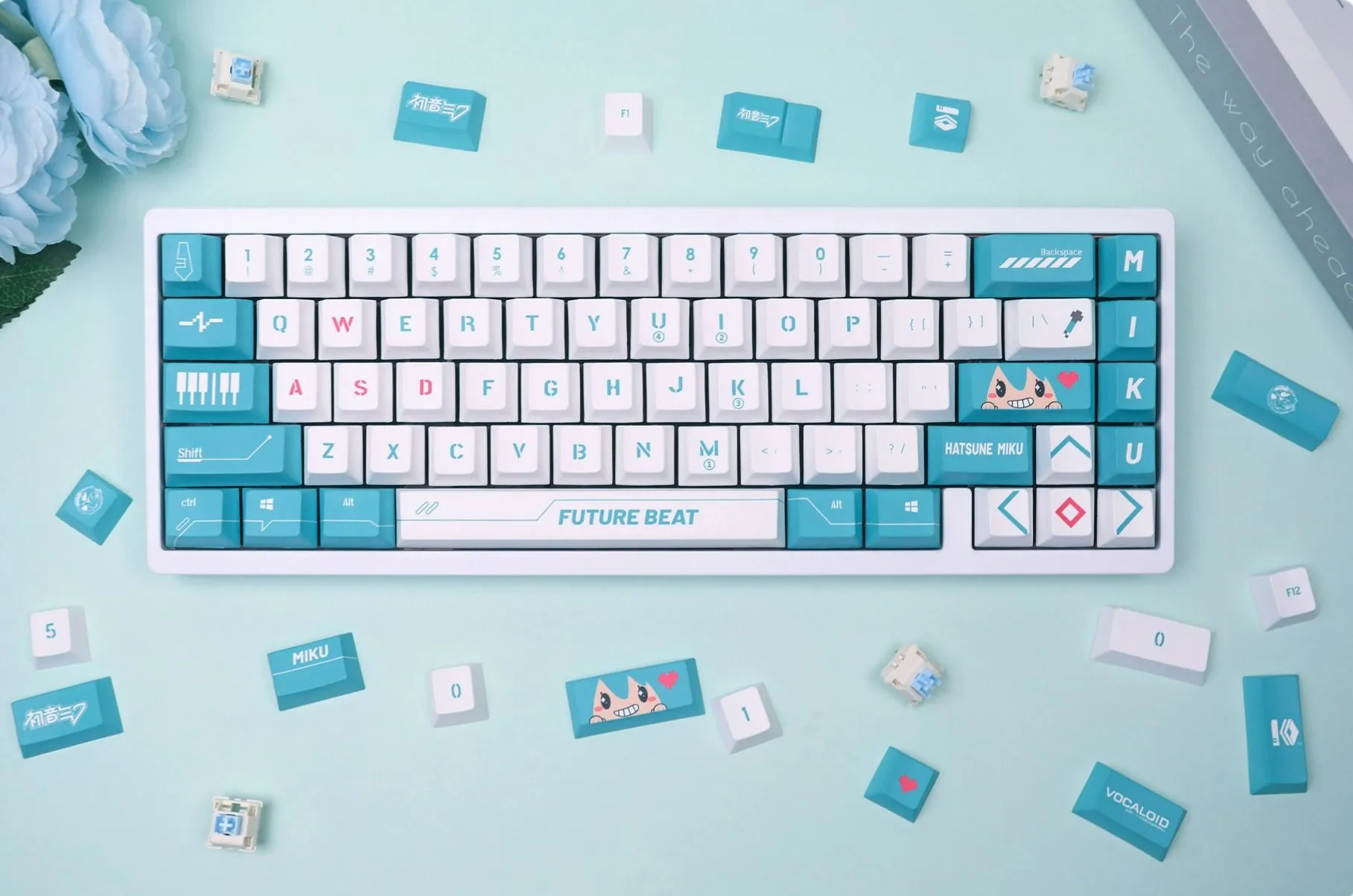 vocaloid-hatsunemiku-cherry-keycapset-mechanical-keyboard-cover