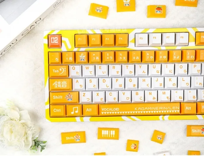 vocaloid-kagamine-rinlen-keycapset-mechanical-keyboard-left