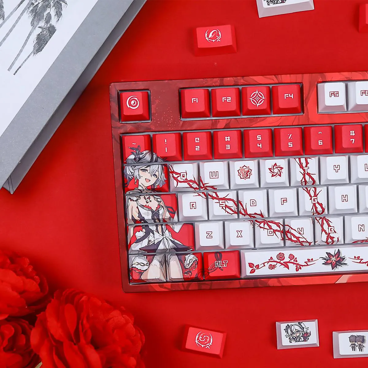 wutheringwaves-camellya-keycap-set-mechanical-keyboard-left