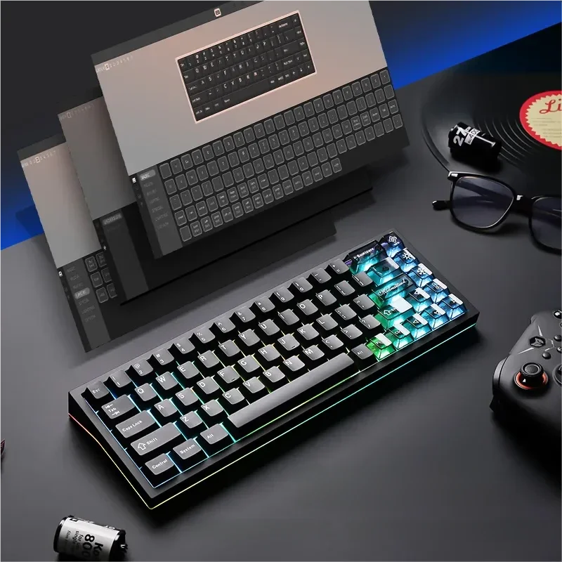 Premium AL65 Snowlight Sanctuary custom keyboard gallery. Observe its pristine white aluminum chassis, tri-mode, hot-swappable design.