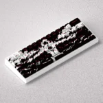 Fiery Portgas D. Ace PBT keycap set for mechanical keyboards, showcasing vibrant One Piece anime designs and various keycap profiles.