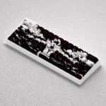 Multiple views of the iconic Portgas D. Ace PBT keycap set, highlighting its vibrant, fiery One Piece anime tribute on mechanical keyboards.