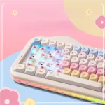 Explore the C75 Tri-Mode Custom Keyboard from every angle, highlighting its hot-swappable switches, vibrant RGB, and refreshing pastel design.