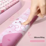 Gallery of the adorable cat wrist rest from multiple angles, showcasing its soft ergonomic silicone comfort for keyboard support.