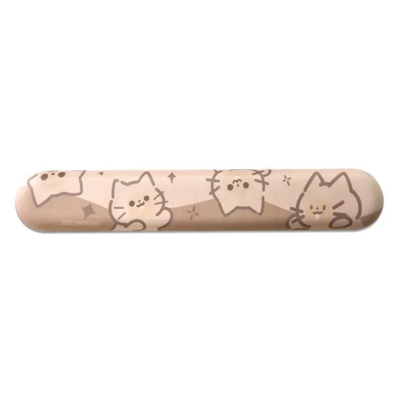Adorable cat wrist rest showcasing its ergonomic silicone design, offering playful comfort and support for your keyboard setup.