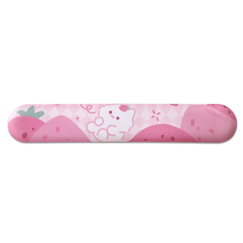 This adorable cat wrist rest provides ergonomic soft silicone keyboard support for a playful, comfortable desk.