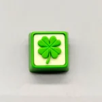 Handcrafted resin leaf artisan keycap featuring delicate green leaves for mechanical keyboards, evoking serene nature.