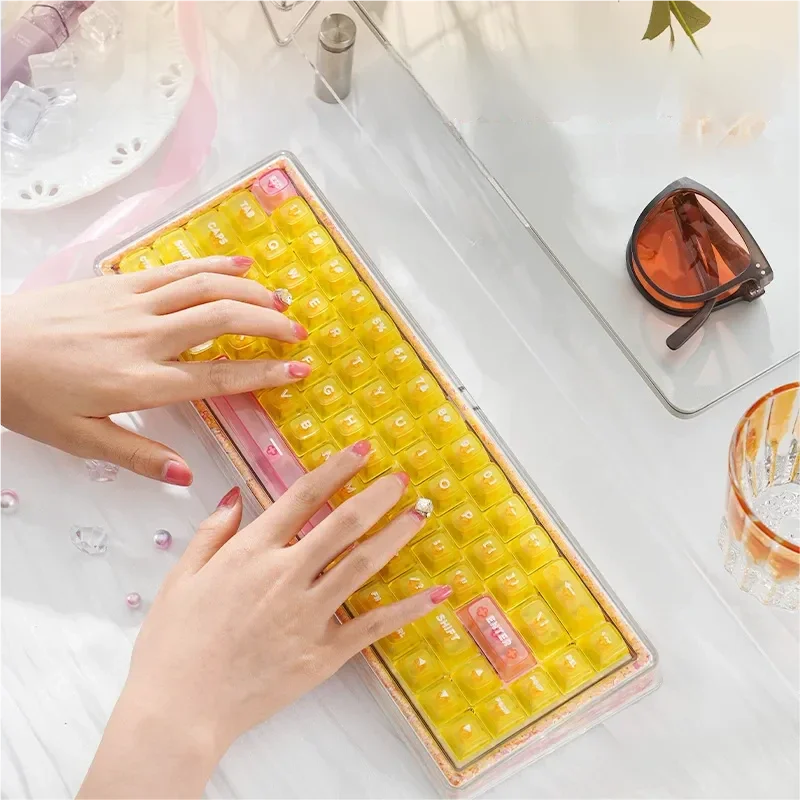 Autumn Artisan Mechanical Keyboard. Gallery view showcasing its exclusive yarn-filled hollow-out design, rich autumn tones, and premium craftsmanship.