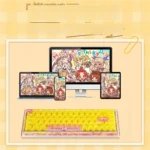 Artisan Mechanical Keyboard gallery showcasing yarn-filled hollow-out design, autumn tones, premium feel, intricate details, cozy aesthetic.