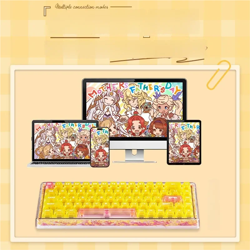 Artisan Mechanical Keyboard gallery showcasing yarn-filled hollow-out design, autumn tones, premium feel, intricate details, cozy aesthetic.