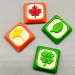 Handcrafted green leaf resin keycaps for MX switches, an artistic artisan keycap showcasing a refreshing, serene nature-inspired design.