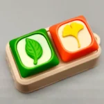 Gallery views of a handcrafted green leaf resin keycap, showcasing its unique artistic design, serene nature motif, and intricate details.