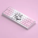 Asuna Keycaps Set with 130-key Cherry profile set gallery. Highlighting elegant side-lit legends and the iconic Asuna theme for dynamic, artistic backlighting.