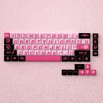 Playful Bad Sweetheart translucent PBT keycaps set with a frosted finish, showcasing their unique cute and edgy design and Cherry profile.