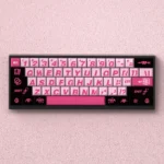 Bad Sweetheart Translucent PBT Keycaps Set flaunt their unique frosted Cherry profile, blending cute and edgy aesthetics for a playfully rebellious keyboard.