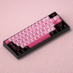 Bad Sweetheart side-lit PBT keycaps set presented from multiple angles, revealing charming, rebellious characters and vibrant side-lit legends.