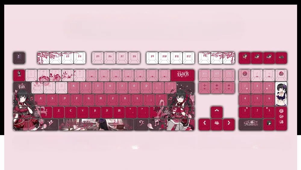 bangdream-shirokanerinko-cherry-keycapset-mechanical-keyboard-upfront