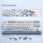 Whimsical PBT Five-Sided Dye-Sub MOA Bear Keycaps gallery, showcasing nostalgic coffee-themed designs and warm earthy tones from multiple angles.