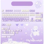 Whimsical Nostalgia Coffee Bear Keycap set, a PBT Five-Sided Dye-Sub MOA set, features playful bears in warm, earthy tones with subtle celestial hints.