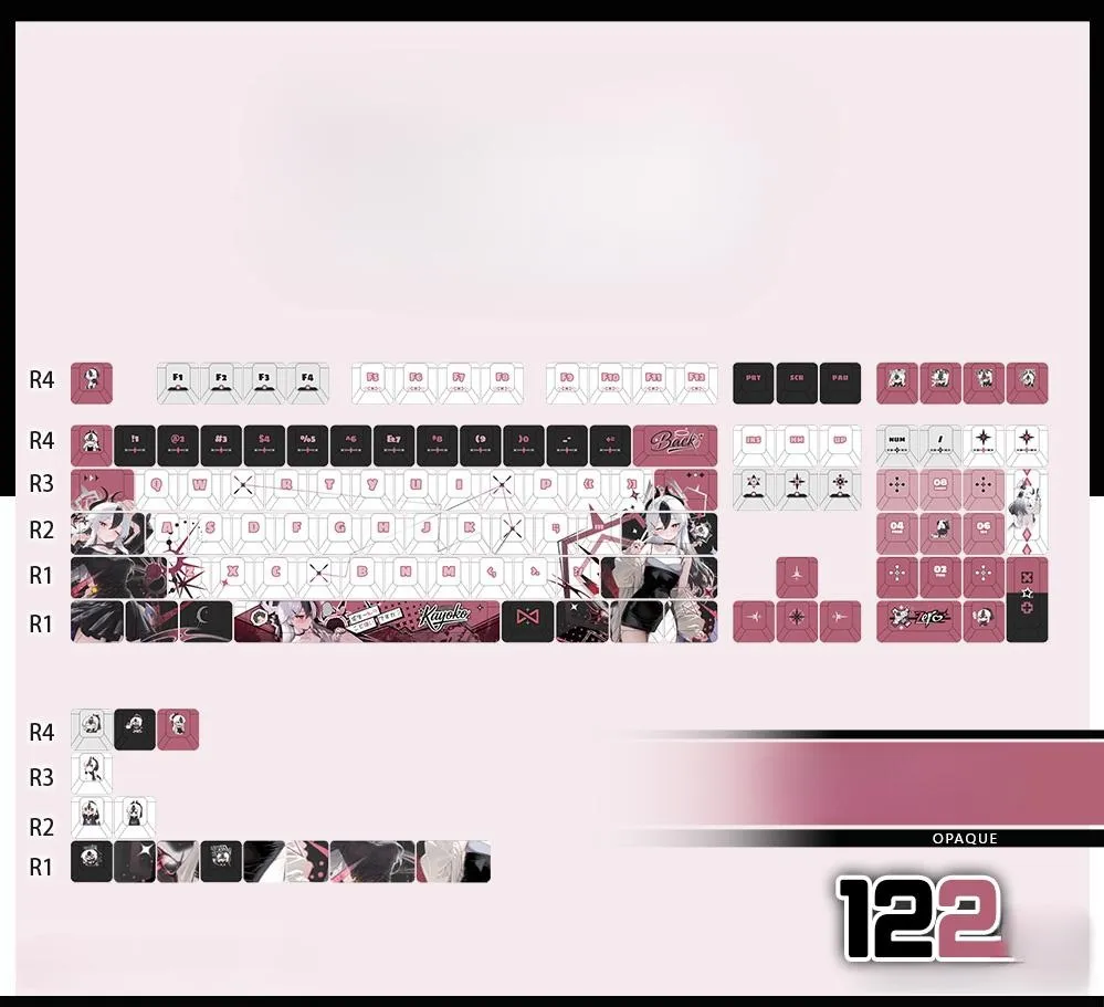 bluearchive-onikatakayoko-cherry-keycapset-mechanical-keyboard-opaque