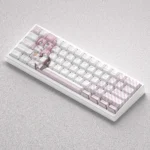 Exclusive Bocchi the Rock! PBT dye-sub keycap set. Vibrant anime art and signature colors from different angles, showcasing the shy rockstar.