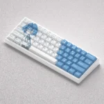 Bocchi the Rock Yamada Ryo PBT keycaps set, showcased from multiple angles. Vibrant anime art and iconic motifs for 60%, 65%, 68% keyboards.