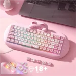 Gallery views of the Cat C68 cat mechanical keyboard, with its adorable feline design, whimsical details, and premium quality.
