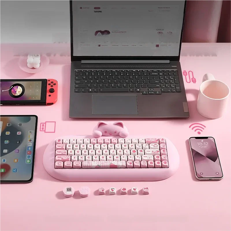 Gallery of the adorable Cat Mechanical Keyboard, showcasing its whimsical feline aesthetics and premium hot-swappable design from all choices.