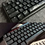 Premium Forged Black Carbon Fiber Side-Print Keycap Set showcased with a sleek matte finish, ideal for a sophisticated mechanical keyboard upgrade.