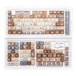 Full gallery view of the whimsical cat musician MAO PBT dye-sublimated custom keycaps set. Durable, vibrant cat keycaps showcase feline artists.