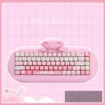 Adorable cat themed keycaps in soft pastel hues, featuring whimsical feline motifs and paw prints. Durable PBT and vibrant dye-sub legends.