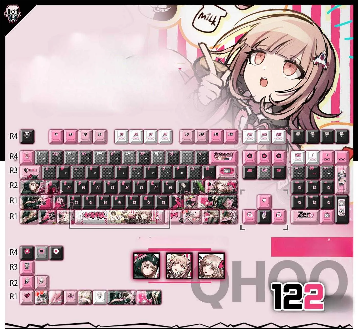 chiaki-nanami-cherry-keycapset-mechanical-keyboard-cover