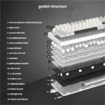 YZ98 Tri-Mode Hot-Swappable Custom Mechanical Keyboard gallery from various angles, featuring its modern grey-white aesthetic and vibrant