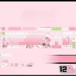 cute-sakurahatsunemiku-cherry-keycapset-mechanical-keyboard-front
