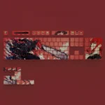 Vibrant Denji Keycap Set, a custom Chainsaw Man mechanical keycap featuring playful art and clear side-engraved translucent legends for backlit keyboards.