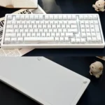 Double-Skin Milk Base99 Tri-Mode Mechanical Keyboard with translucent double-layer design of keycaps and hot-swappable triple mode design.
