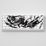 Vibrant Dragon Ball PBT keycaps set with side-lit legends glowing on an RGB mechanical keyboard, featuring iconic anime characters.