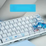 Gallery of vibrant Dreamy Blue Fantasy MDA Keycap Set, featuring dreamy blue fantasy characters and celestial motifs. Durable dye-sublimation for custom mechanical keyboard.