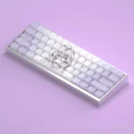 Elaina anime PBT side-shine mechanical keycaps gallery. Whimsical character art and glowing legends from multiple angles, capturing the magical deisgn.