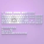 Captivating Elaina anime PBT keycap set displayed, featuring whimsical character art and vibrant side-shine legends for a magical keyboard.