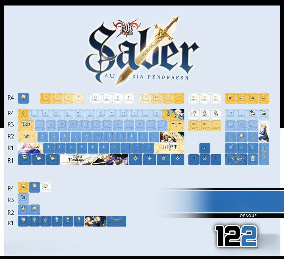 fatestaynight-saber-cherry-keycapset-mechanical-keyboard-opaque