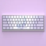 Exclusive Frieren side-lit keycaps set displayed elegantly, showcasing luminous anime art and side-engraved legends for a premium gaming experience.
