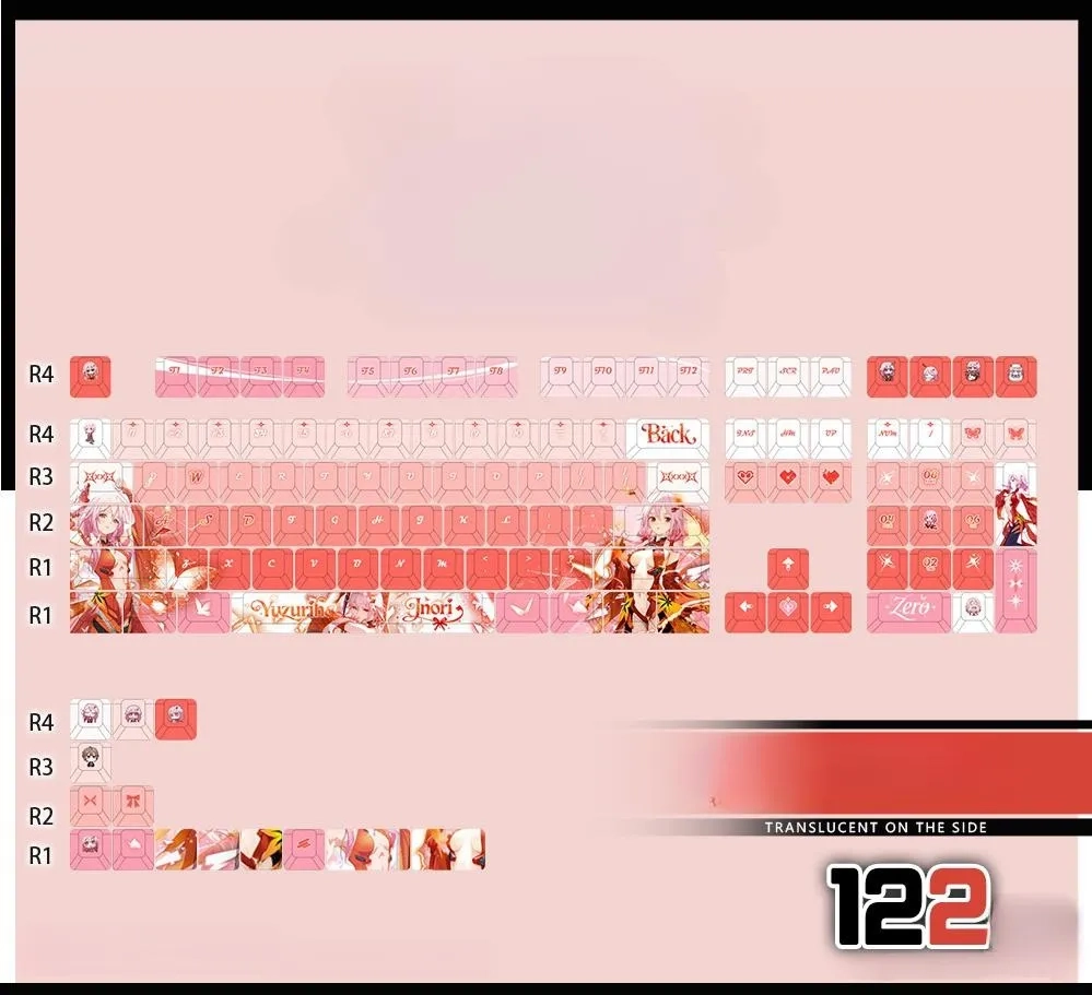 guiltycrown-inoriyuzuriha-cherry-keycapset-mechanical-keyboard-side