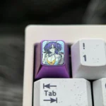 Premium Hayase Yuuka Keycap showcasing vibrant anime character art of Yuuka meticulously crafted on durable, polished titanium.