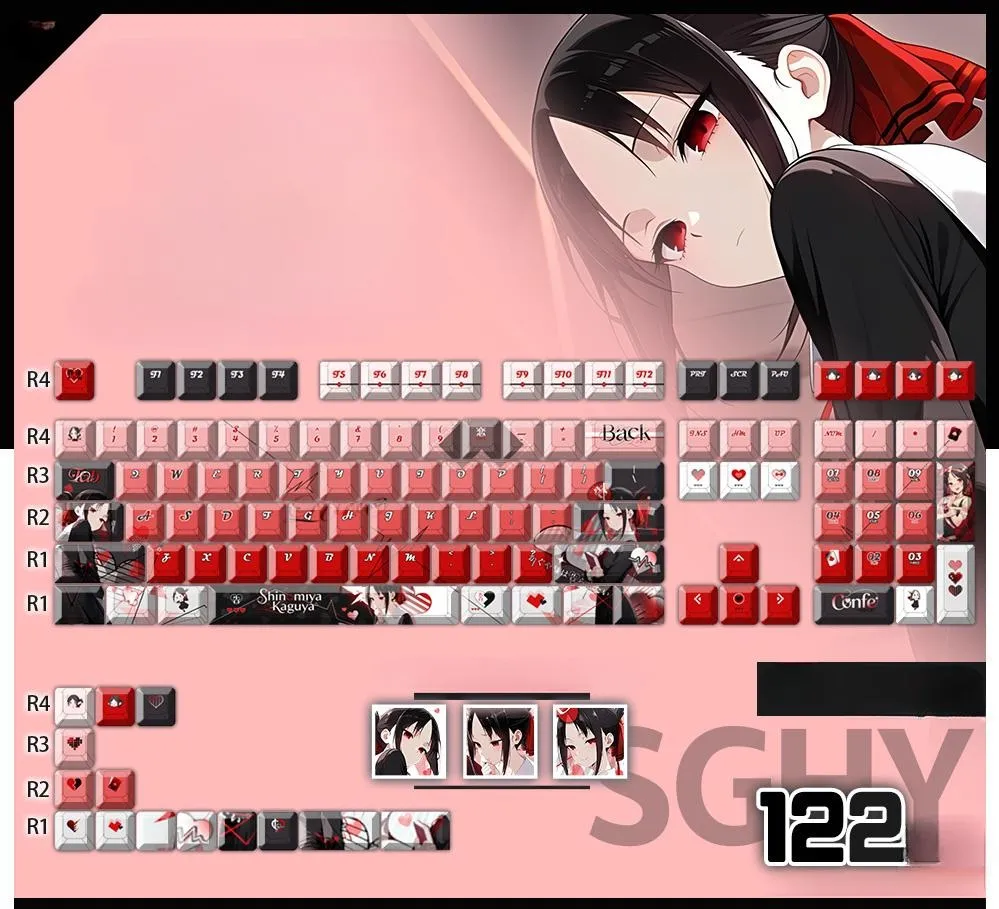 kaguya-shinomiya-cherry-keycapset-mechanical-keyboard-cover
