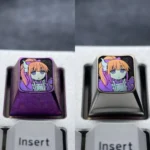 Vibrant Titanium Kanna Kamui ESC keycap, a playful Dragon Maid anime collectible, shines with a metallic purple finish.