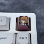 Premium Kumiko Oumae Titanium Anime ESC Keycap features vibrant character art, polished surfaces, and subtle icy accents.