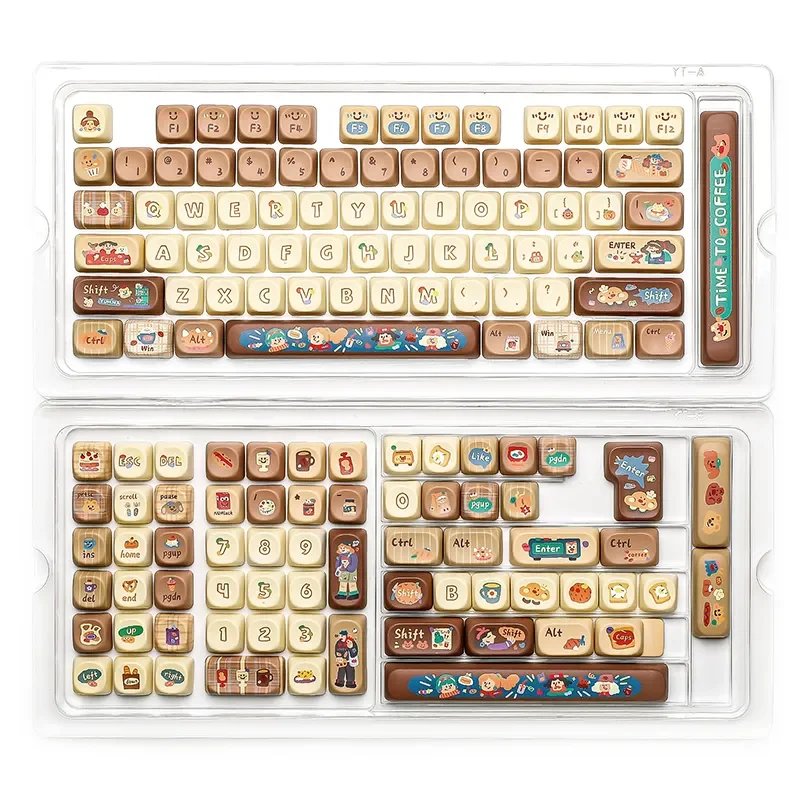 Explore the MOA Profile PBT keycap set Maillard gallery, featuring cozy pastel colors and premium 5-sided dye-sub craftsmanship from all angles.