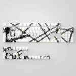 Exclusive Makima PBT side-lit keycaps set featuring a clean white aesthetic and subtle iconography for Chainsaw Man. The translucent legends beautifully designed.